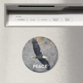 Magnet with Bald Eagle picture and the word Peace (In Situ (Lave-vaisselle))