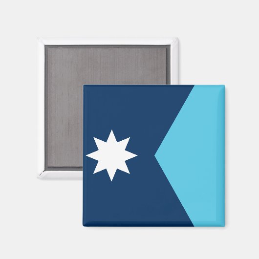 Magnet with Flag of Minnesota, USA Magneet (Voorkant / Achterkant)