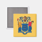Magnet with Flag of New Jersey State - USA (Recto/Verso)