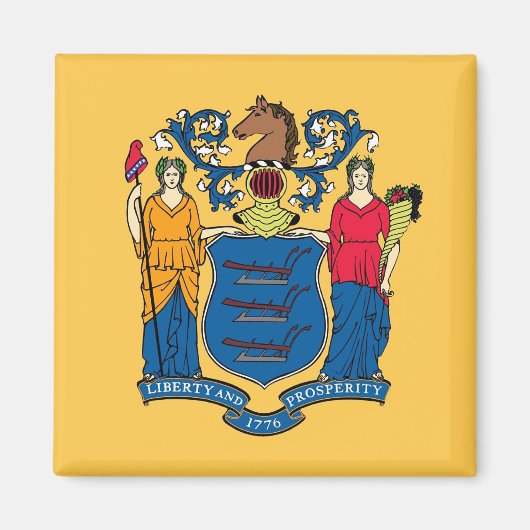 Magnet with Flag of New Jersey State - USA (Devant)