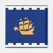 Magnet with Flag of Quebec City, Canada (Devant)