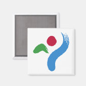 Magnet with Flag of Seoul, South Korea Magneet (Voorkant / Achterkant)