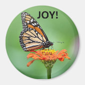 Magnet with Monarch butterfly, flower, and JOY! Magneet (Voorkant)