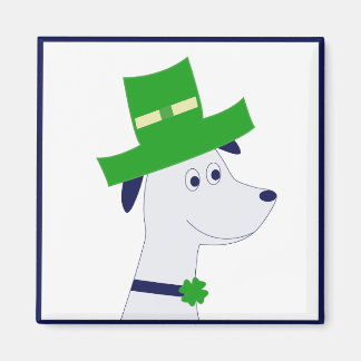 Magnet with St. Patrick's Day dog and clover Magneet