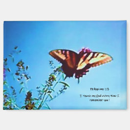 Magnet Yellow Butterfly Phillipians 1:3 Magneet