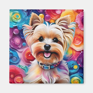 Magnet Yorkie coloré pour égayer votre espace