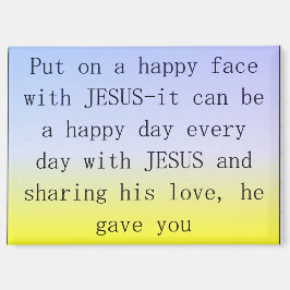 Magnet 'Zet op een gelukkig gezicht met Jezus Magneet