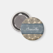 Magnet Zinnia Vintage bleu (Recto/Verso)