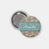 Magnet Zinnia Vintage turquoise (Recto/Verso)