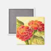 Magnet Zinnias rouge (Recto/Verso)