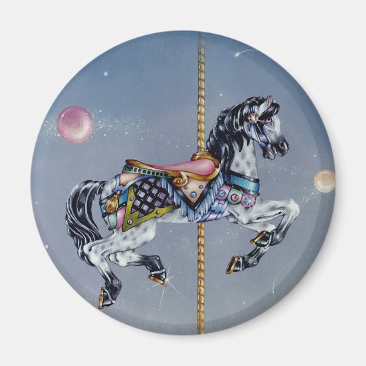 Magneten - Grey Mare Carrousel Horse (Voorkant)