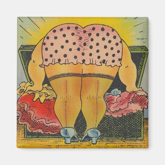 Magneten Roze & Zwarte polka Dot Bloomers (Voorkant)