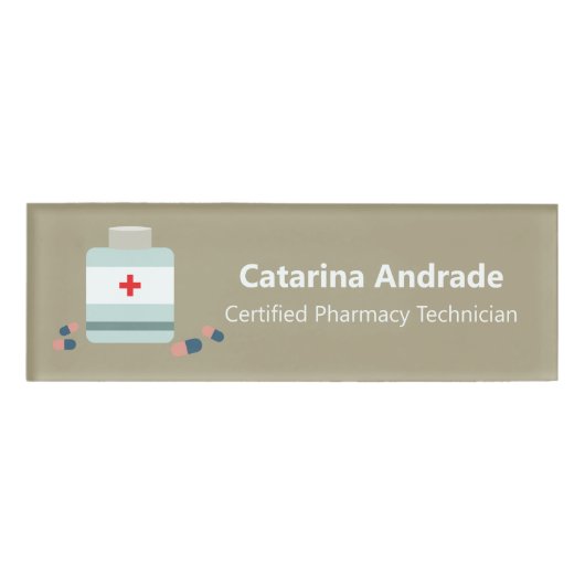 Magnetic apotheker, gecertificeerd naambadge (Voorkant)