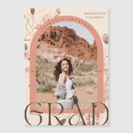 Magnetic Boho Floral Arch Lijst Afstuderen Foto (Voorkant)
