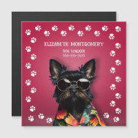 MAGNETIC Dog Walker Paw Print Rand Grote Kaart