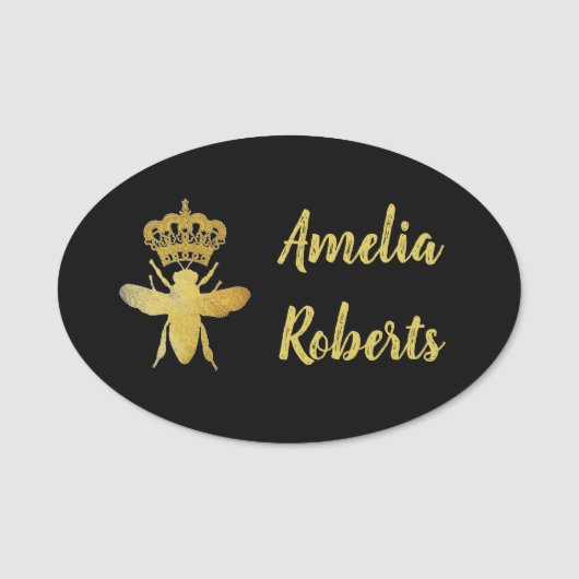 Magnetic grote maatbeker bee Gold Black badge (Voorkant)