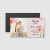MAGNETIC Pink Calla Lily PHOTO Mariage Invitation (Devant / Derrière)