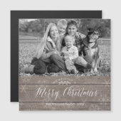 Magnetic Rustic-kerstfotokaart (Voorkant / Achterkant)