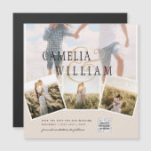 MAGNETICChampagne Blush FOTO Save the Date QRcode (Voorkant / Achterkant)