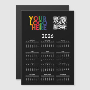 Magnétique 2026 Calendrier Business Logo QR Code Carte magnét