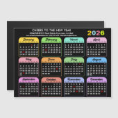 Magnétique 2026 Calendrier Entreprise moderne Carte magnétiqu (Devant / Derrière)