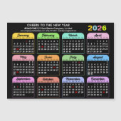 Magnétique 2026 Calendrier Entreprise moderne Carte magnétiqu (Devant)