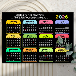 Magnétique 2026 Calendrier Entreprise moderne Carte magnétiqu