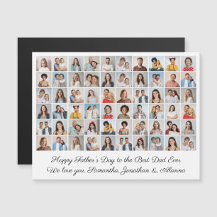 Magnétique 60 Photo Collage Happy Fête des pères Carte magnét
