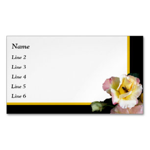 Magnétique Abeille sur rose rose Yellow Roses Carte de visite