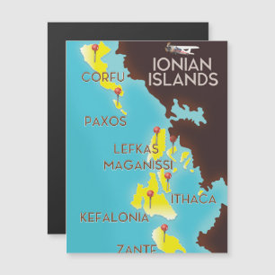 Magnétique Affiche de la carte des îles Ioniennes.