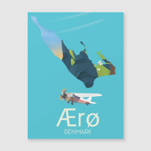 Magnétique Affiche de voyage de la carte de Ærø, Danemark