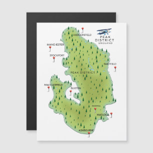 Magnétique Affiche de voyage de la carte de Cumbria Angleterr