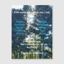 Affirmer et encourager la carte de voeux magnétiqu