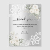 Magnétique Aimant de carte de remerciements en dentelle blanc (Devant)