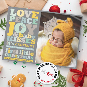 Magnétique Amour Coloré Paix Joie Et Bébé Baisers Carte photo