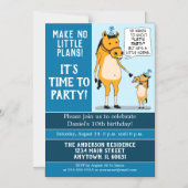 Magnétique Amusant Petit Cheval Invitation fête d'anniversair (Recto)