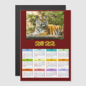Magnétique Année de la carte Tiger (Devant / Derrière)