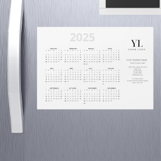 Magnétique Annuel 2025 Calendrier Business Logo Carte magnéti