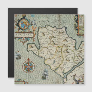 Magnétique Antique vieille carte inspirée (7)
