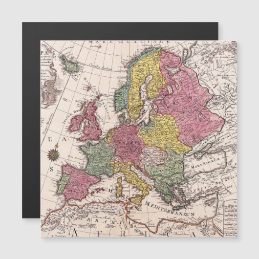 Magnétique Antique vieille carte inspirée (9) (Devant / Derrière)