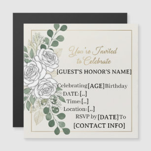 Magnétique Aquarelle céleste Galaxie Invitation d'anniversair