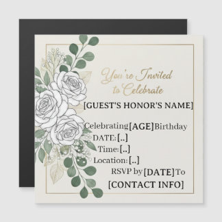 Magnétique Aquarelle céleste Galaxie Invitation d'anniversair