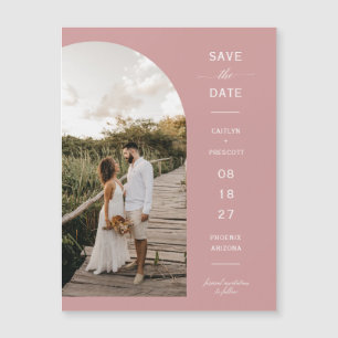 Magnétique Arche rose Dusty Photo Enregistrer la date Carte m