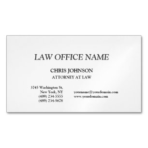 Magnétique Avocat noir et blanc Carte de visite de droit