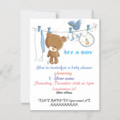 Magnétique Baby shower Invitation pour un bébé garçon (Recto)