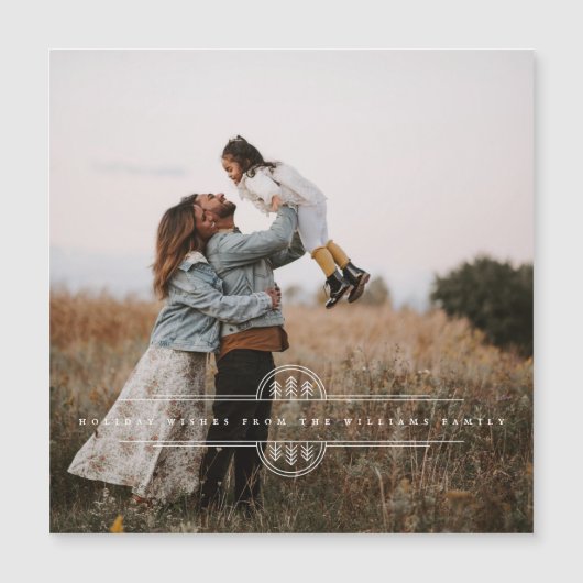 Magnétique Bannière moderne Arbre de Noël Carte de vacances M (Devant)