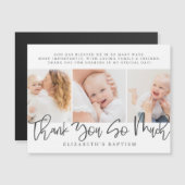 Magnétique Baptême Moderne Simple Chic Carte de remerciements (Devant / Derrière)