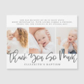 Magnétique Baptême Moderne Simple Chic Carte de remerciements (Devant)