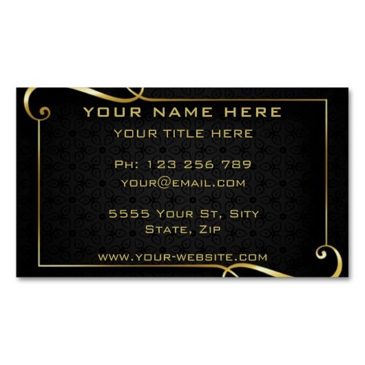 Magnétique Black Gold votre propre Carte de visite de design (devant)