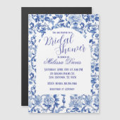 Magnétique Blue & White Chinoiserie Bridal Shower Invitation (Devant / Derrière)